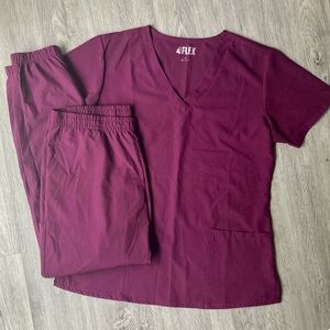 Maroon Scrub Set